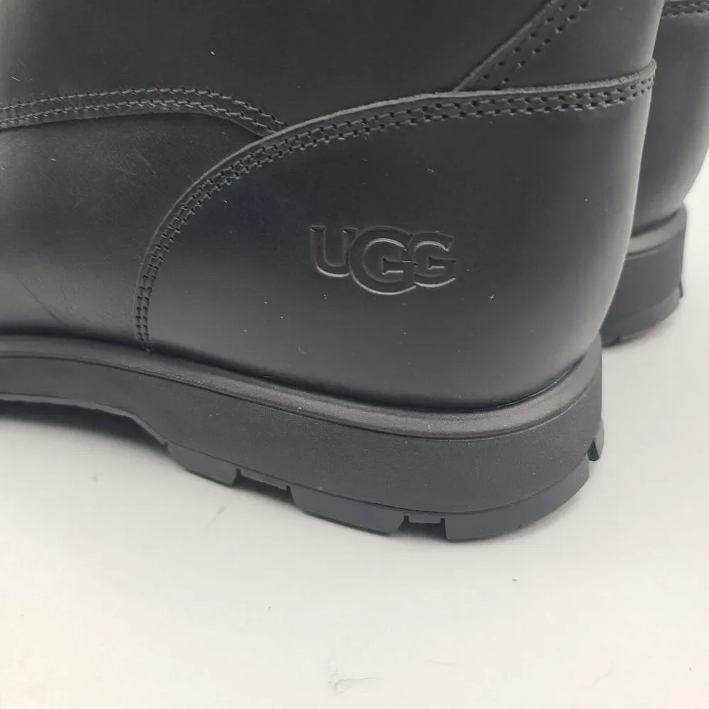UGG Mens Boots Stenton Waterproof Leather Black Lace Up Workboots US 13 New